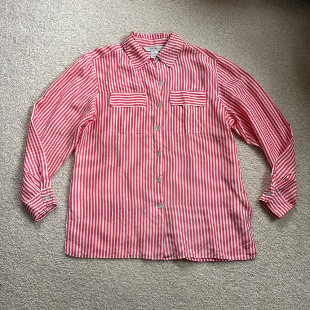 EUC melrose silk studio button down shirt